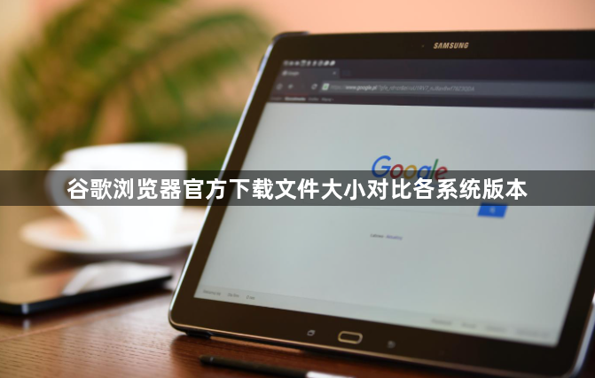 谷歌浏览器官方下载文件大小对比各系统版本1