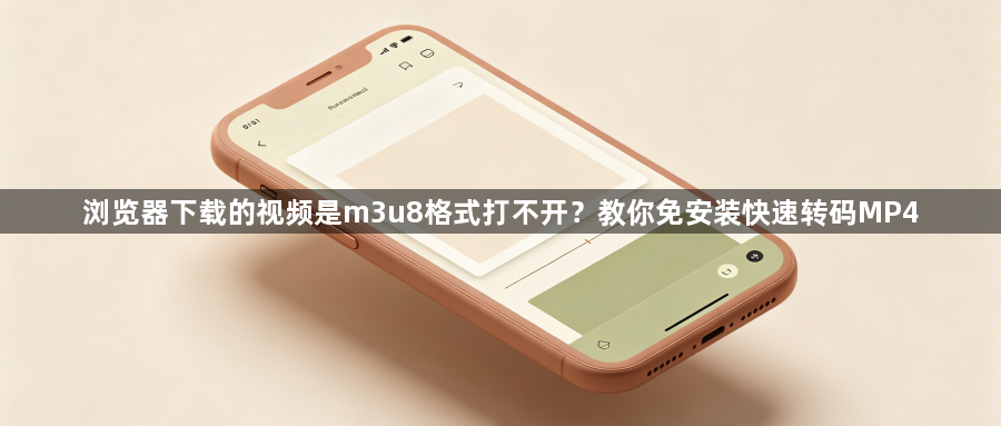 浏览器下载的视频是m3u8格式打不开？教你免安装快速转码MP41